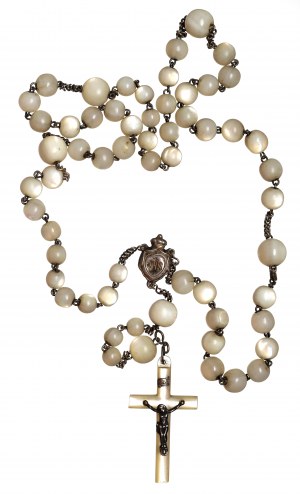 Rosary of pearls and mother of pearl - silver