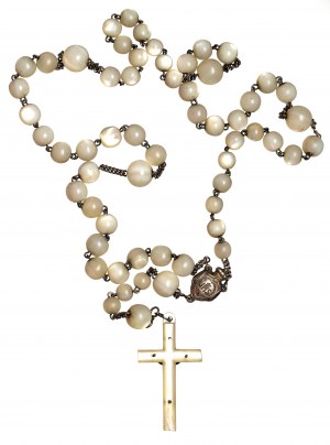Rosary of pearls and mother of pearl - silver
