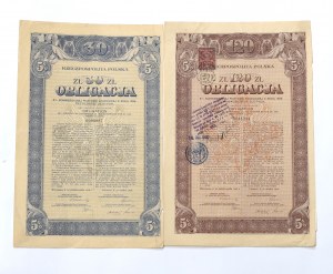 Second Republic, Set of 30 and 120 zloty bonds 1926