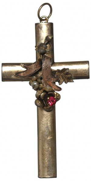 Silesia, Biedermeier cross 19th century gilt
