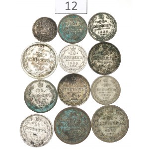 Russia, Lot 5-20 kopecks 1871-1915
