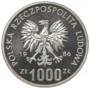 People's Republic of Poland, 1,000 zloty 1986 National school aid deed - Ag sample