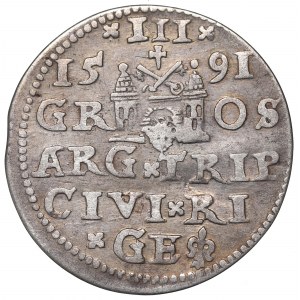 Sigismund III, 3 groschen 1591, Riga