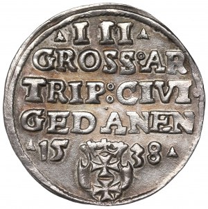 Sigismund I the Old, 3 groschen 1538, Danzig
