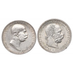 Austria, set di 1 corona 1901 e 1908