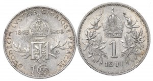 Austria, Lot 1 corona 1901 and 1908