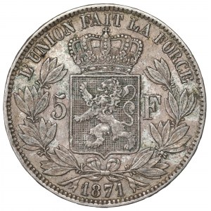 Belgium, 5 francs 1871