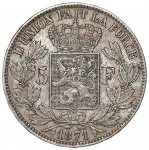 Belgium, 5 francs 1871