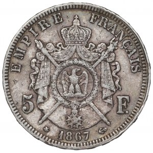 Francja, 5 franków 1867