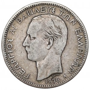 Greece, 5 drachmai 1876 A