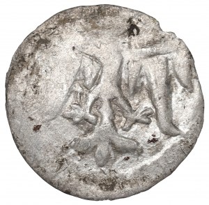 Ludwik Węgierski, Denarius without date, Cracow - O over the shield