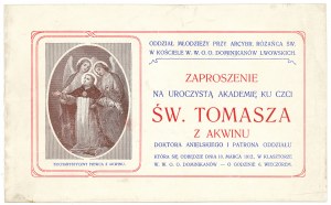 II RP, Invitation to the Academy in honor of St. Thomas Aquinas Lviv