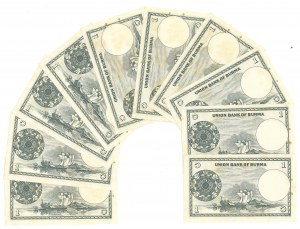 Burma, 1 Kyat - set of 10 copies.