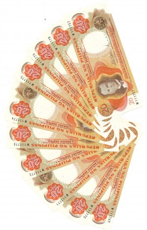 Philippines, 20 Piso - Set of 10 copies.