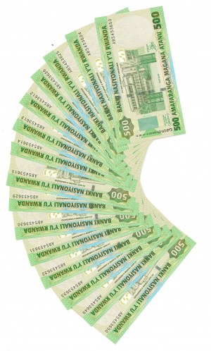 Rwanda, 500 Francs 2004 - Set of 15 copies.