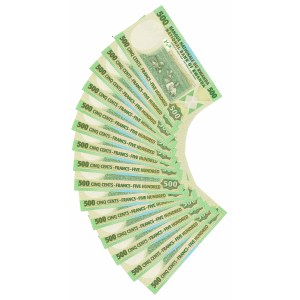 Rwanda, 500 Franków 2004 - Zestaw 15 egz.
