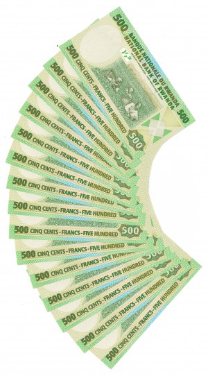 Rwanda, 500 Francs 2004 - Set of 15 copies.