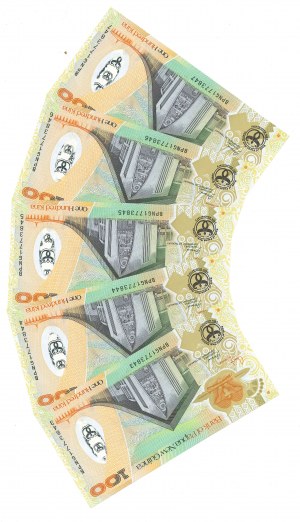 Papua New Guinea, 100 kina - Set of 5 copies.