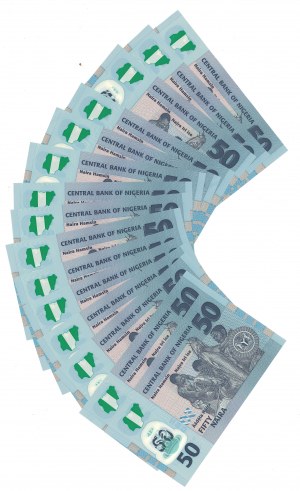 Nigeria, 50 Naira 2010 - Set of 15 copies.