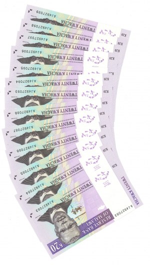 Malawa, 20 Kwacha 1997 - Set of 13 copies.