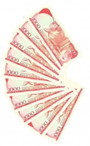 Costa Rica, 1000 Colones - Set of 10 copies.