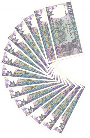 Rwanda, 100 Francs 2004 - Set of 15 copies.