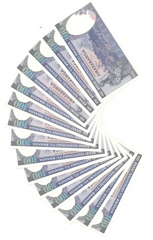 Rwanda, 100 Francs 2004 - Set of 15 copies.
