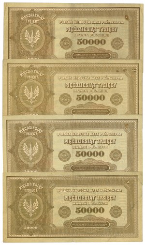 II RP, 50,000 marks 1922 - Set of 4 copies.