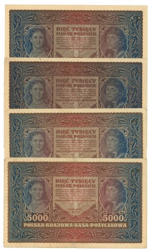 II RP, 5000 Polish marks 1920 - Set of 4 copies.