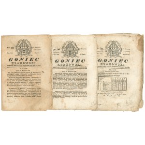 Goniec Krakowski 1830 rok - zestaw 3 egz.