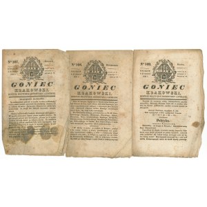 Goniec Krakowski 1830 rok - zestaw 3 egz.