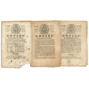 Goniec Krakowski 1830 rok - zestaw 3 egz.