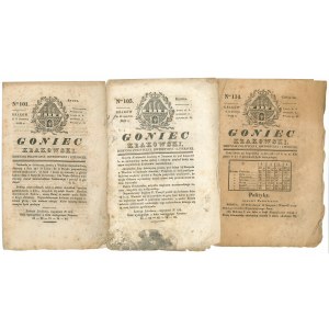 Goniec Krakowski 1830 rok - zestaw 3 egz.