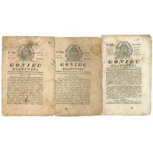 Goniec Krakowski 1830 rok - zestaw 3 egz.