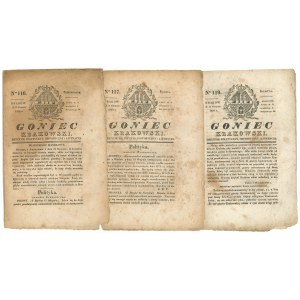 Goniec Krakowski 1830 rok - zestaw 3 egz.
