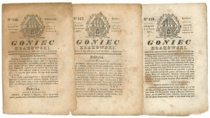 Goniec Krakowski 1830 - set of 3 copies.