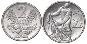 People's Republic of Poland, Set of 2-5 gold 1960-74 - Fisherman on the grass