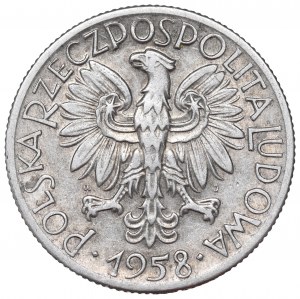 PRL, 5 zloty 1958 Fisherman - narrow eight