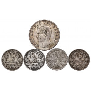 Germany, Lot 1/2-2 mark 1905-18
