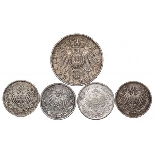 Germany, Lot 1/2-2 mark 1905-18