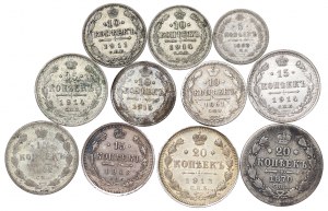 Russia, Lot 10-20 kopecks 1861-1915