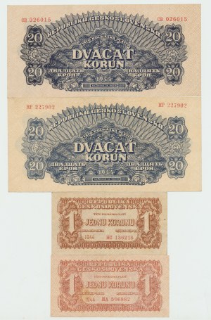 Czechoslovakia, Set 1, 20 crowns 1944