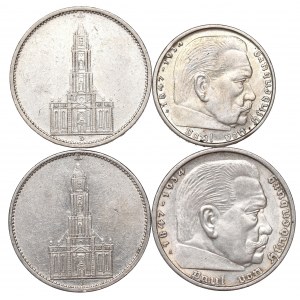 Germany, Third Reich, lot of 2-5 marks 1934-39