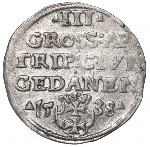 Sigismund I the Old, 3 groschen 1538, Danzig