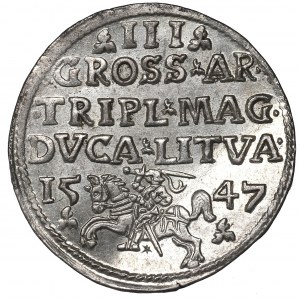 Sigismund II Augustus, 3 groschen 1547, Vilnius