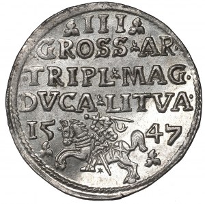 Sigismund II Augustus, 3 groschen 1547, Vilnius