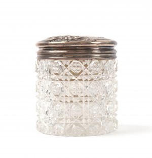 Tsarist Russia, Silver-covered crystal container
