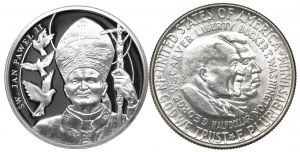 Polska i USA, Zestaw moneta i medal - srebro