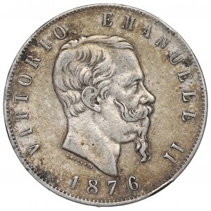 Italy, 5 lira 1876