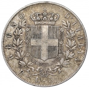 Italy, 5 lira 1876